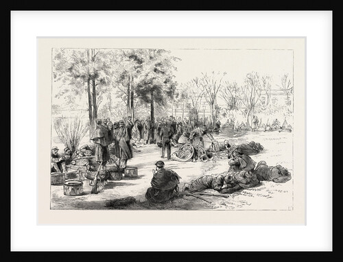 Scenes at Buenos Ayres During the Revolution in Argentina: The Government Troops Resting at Plaza Libertad, About Three Hundred Yards from Plaza Lavalle, after Their First Encounter with the Insurgents by Anonymous