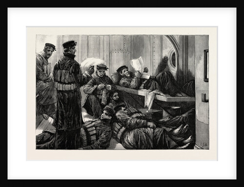 The Naval Manoeuvres: The Lifeboat Crew on Night Watch on Board an Ironclad, Maritime by Anonymous