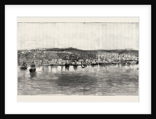 The Naval Manoeuvres, with the Hostile Fleet: The Fire at Salonica, Thessaloniki, View of the Town from the Sea, Greece by Anonymous