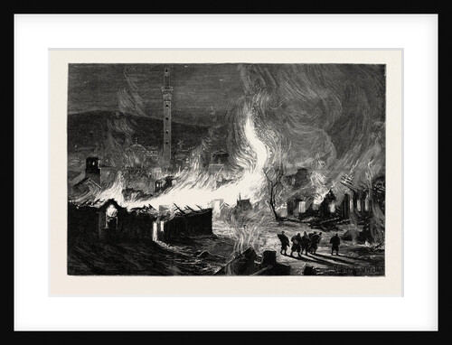 The Great Fire at Salonica, Thessaloniki, Greece: Scene Near the Mosque of Saint Sophia Soon after the Outbreak by Anonymous