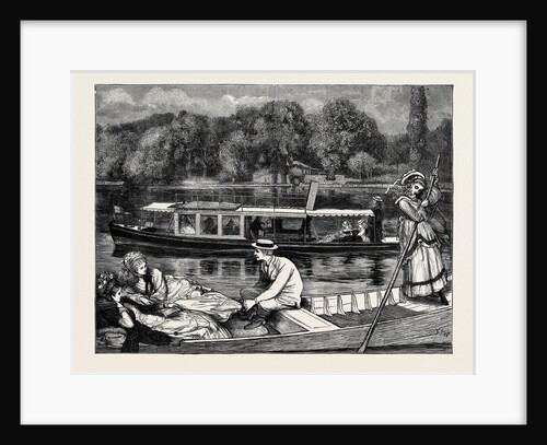 Steaming and Punting, a Sketch Near Cliveden Woods by Anonymous