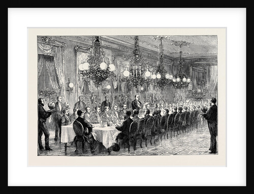 Banquet Given to the Alabama Arbitrators by the Geneva Conseil D'État, Count Sclopis Reading His Speech by Anonymous