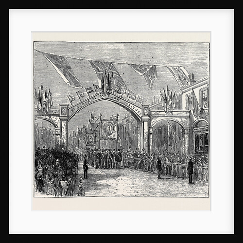 The Duke and Duchess of Teck at Southport: The Triumphal Arch in Chapel Street by Anonymous