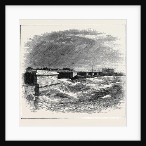The Overflowing of the River Arno, at Pisa: View of the Railway Bridge by Anonymous