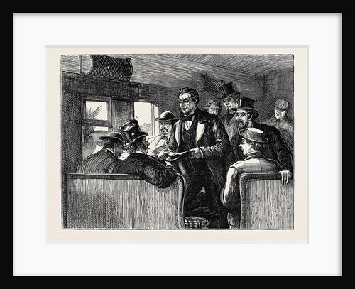 Sketches in New York During the Presidential Election: Taking Votes in a Railway Car by Anonymous