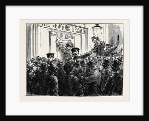 Sketches in New York During the Presidential Election: Outside a Newspaper Office by Anonymous