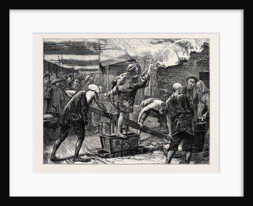 A Fire in Japan: Native Firemen and Engines at Work by Anonymous