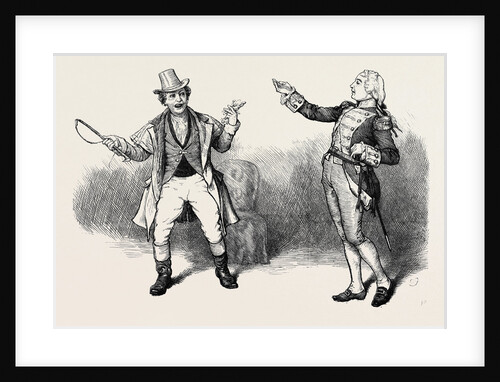 Scene from the Rivals at the Charing Cross Theatre, London, Mr. John Clarke As Bob Acres, and Mr. Charles Harcourt As Captain Absolute by Anonymous
