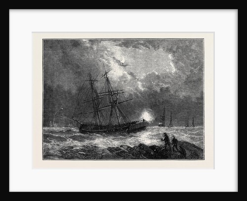 The Hurricane at Plymouth: Ships in Distress Burning Blue-Lights in Batten Bay by Anonymous