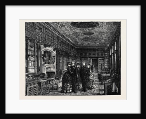 The Prince and Princess of Wales at Chatsworth: The Library by Anonymous