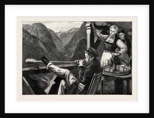 Blowing the Horn at the Hotel on the Stalheimsklev, Norway by Anonymous