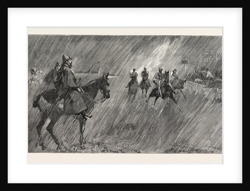 The Newmarket October Meeting: Rain on the Course: A Good Wetting-Through for the Jockeys by Anonymous