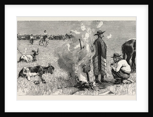 Sketches of Life on an Estancia in the Argentine Republic: The Capataz, or Overseer, Branding the Calves by Anonymous