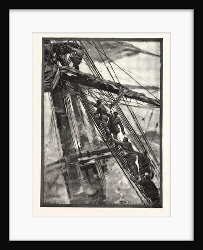 Aground, the Crew Take to the Rigging by Anonymous