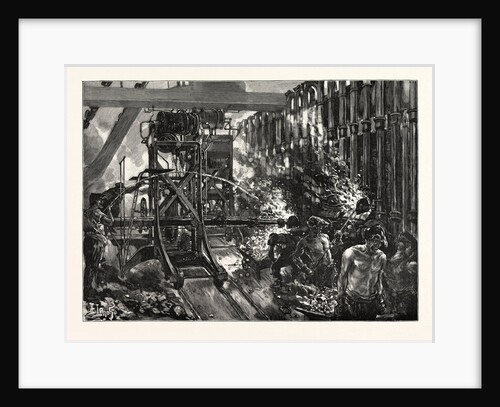 The London Gas Supply: Interior of the Retort House, Showing the Drawing and Charging Machines by Anonymous
