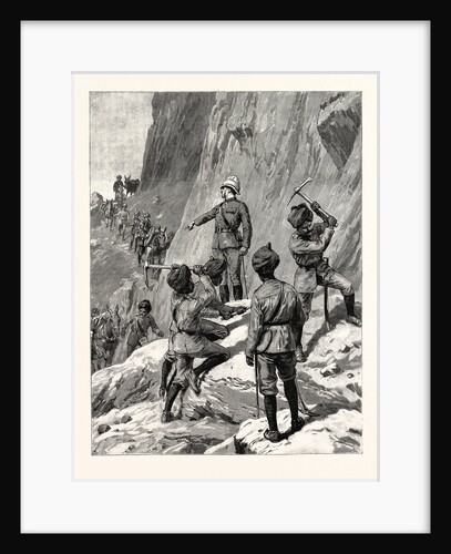 The Fighting Near Gilgit on the North-Western Frontier of India: The Force on Its Way to the Front, the Mountain Battery Marching to Take Up Its Position on the Hillside above Gakuch by Anonymous