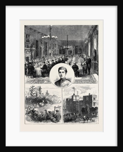 Lord Ossulston's Coming of Age: The Banquet; Lord Ossulston; Wild Cattle, Chillingham Park; Chillingham Castle by Anonymous