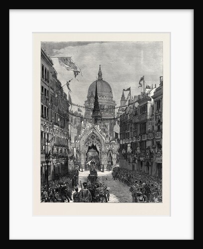 Sketch from Fleet Street: Looking Up Ludgate Hill, London by Anonymous