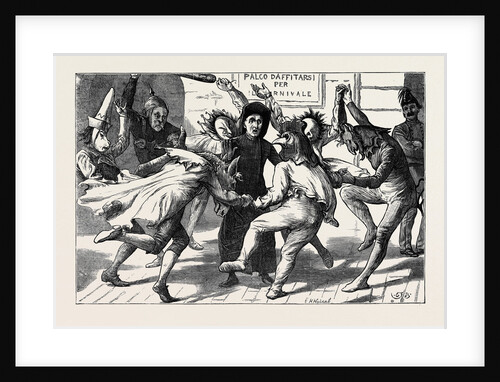 Rome: Maskers Surrounding a Priest at the Carnival by Anonymous
