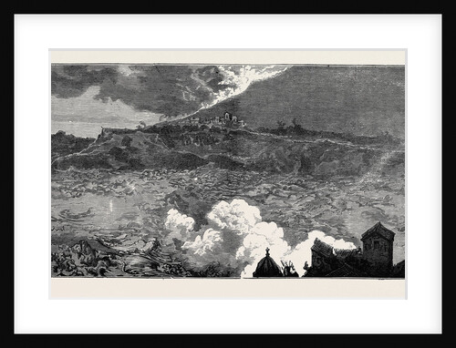 The Eruption of Mount Vesuvius: Lava Current Between the Villages of Massa Di Somma and St. Sebastiano by Anonymous