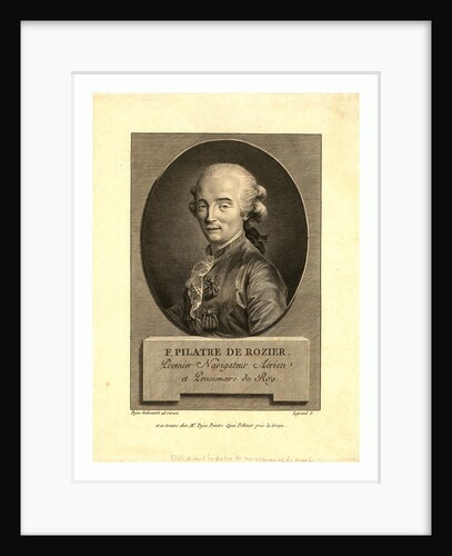 Oval Head-and-Shoulders Portrait of French Balloonist Jean-François Pilâtre De Rozier, Who Took the First Balloon Flight in 1783. by Anonymous