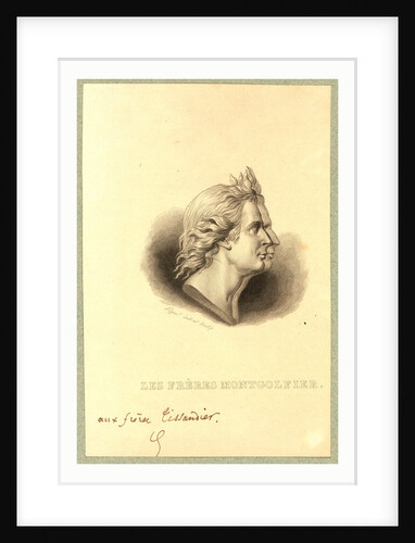 Bust-Length Double Profile Portrait of the Montgolfier Brothers, French Ballonists by Anonymous