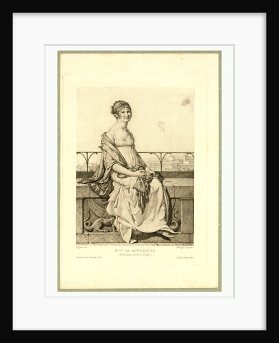 Full-Length Portrait of Adélaide Montgolfier, Seated on a Wall with Balloons in the Background. by Anonymous