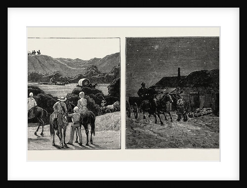 The Recent Rebellion in Canada: on the Trail after Big Bear, Transport Wagons in Mukeg (Mossy Bog) by Anonymous