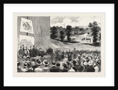 The Proposed Purchase of Parliament Hill, Hampstead, and the Adjacent Fields by the Metropolitan Board of Works: Interior of the Marquee by Anonymous