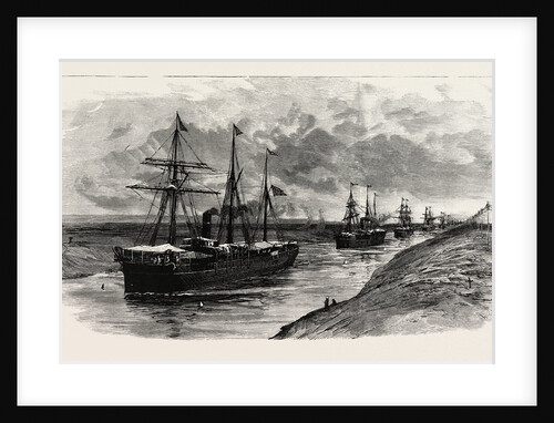 The Block in the Suez Canal: Procession of Steamers after the Renewal of Traffic by Anonymous