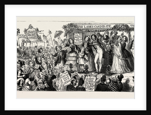 Parliamentary Elections and Electioneering in the Old Days: C. Cruikshank: The Rights of Women, or a View of the Hustings with Female Suffrage, 1853 by Anonymous