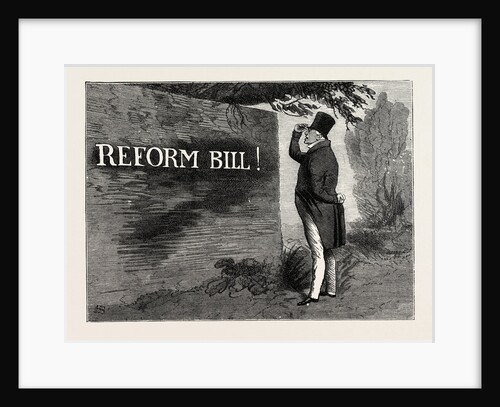 Parliamentary Elections and Electioneering in the Old Days: J. Doyle: the Handwriting on the Wall, May 26, 1831 King (William IV.) Loq.—Reform Bill? Can that Mean Me? by Anonymous