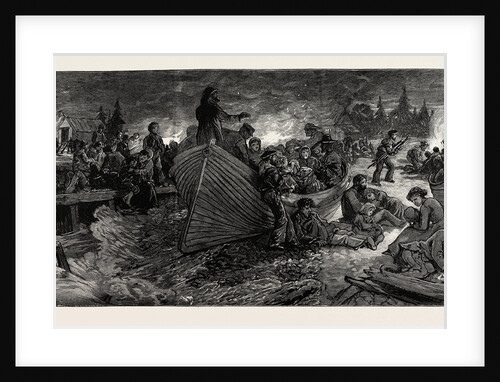The Wreck of the Hanoverian at Portugal Cove, Trepassey Bay, Newfoundland: Passengers Encamped on Shore at Midnight by Anonymous