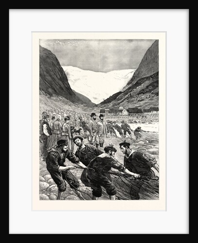 The Visit of the Prince of Wales to Norway: Hauling in the Seine Under the Buarbrae, Sandvenvand, Hardanger by Anonymous