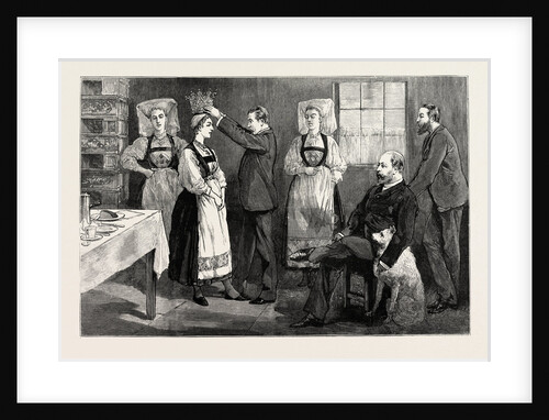 The Prince of Wales in Norway: Trying a Bridal Crown on the Head of a Waiting-Maid at Vossevangen by Anonymous
