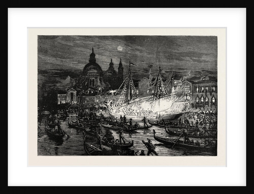 Illumination of the Grand Canal, Venice, in Honour of the Launch of the New Ironclad, Francesco Morosini by Anonymous