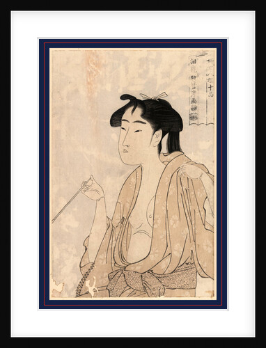 Tabako O Suu Onna, Woman Smoking a Pipe by Anonymous