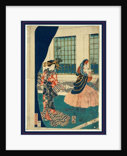 Yokohama No Yokan No Yujo, Courtesans in a Western-Style Building of Yokohama. 1861 by Anonymous