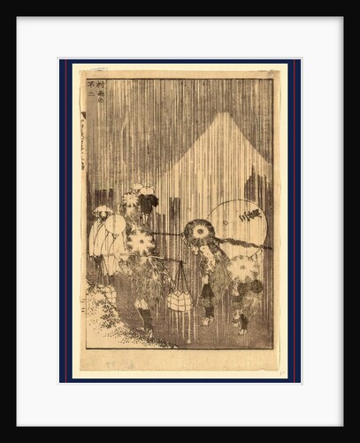 Murasame No Fuji, Viewing Mount Fuji Through Spring Rain at the Village by Anonymous