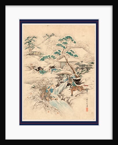 Drawing Shows the Night Attack on Kira Yoshinaka's Home by the 47 Ronin by Anonymous