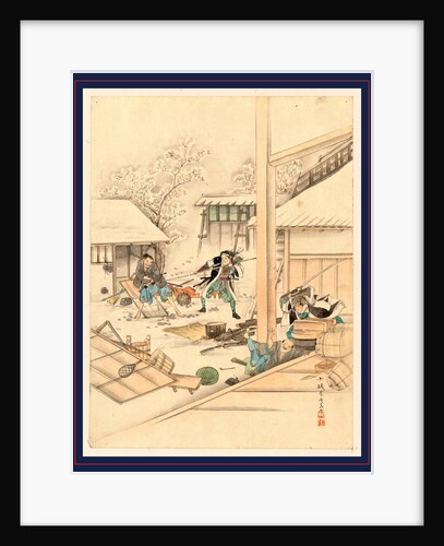 Scene During the Attack on Kira Yoshinaka's Home by the 47 Ronin by Anonymous