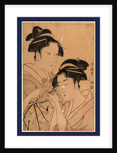 Head-and-Shoulders Portraits of Two Beautiful Women, Osen Waitress at the Kagiya Teahouse, and Ohisa from the Takashima Teahouse by Anonymous