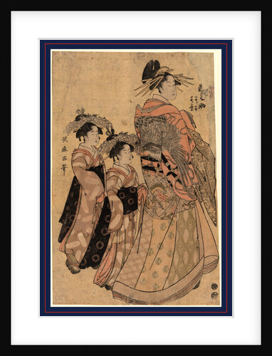 the Courtesan Somenosuke with Two Young Female Attendants/Apprentices by Anonymous