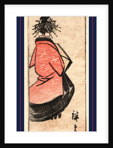 View from behind of a Woman with Many Ornamental Hairpins in Her Hair by Anonymous