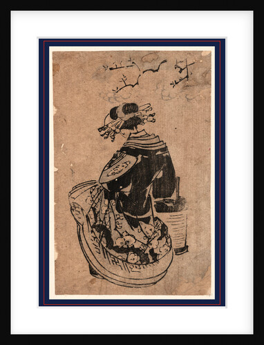 View from behind of a Courtesan Seated Beneath a Branch of Cherry Blossoms by Anonymous