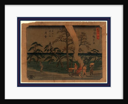 Travelers Warming Themselves at a Large Fire on the Tokaido Road Near the Hamamatsu Station by Anonymous