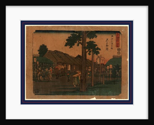 Travelers on Village Street with Many Buildings 1797-1858, Artis by Anonymous