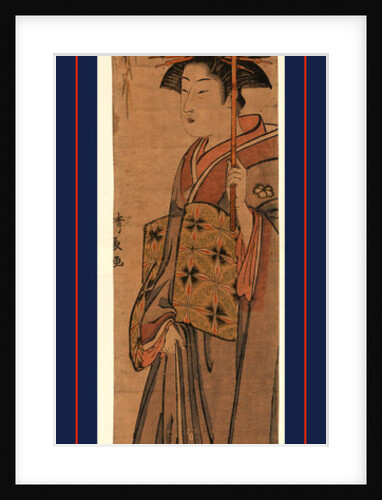 Ryuka no odoriiko, Beauty under a willow tree by Torii Kiyonaga