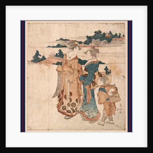 Miyamode suru bijin, Beauties visiting a shrine by Ryuryukyo Shinsai