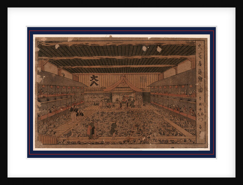 Interior View of a Theater with Seating in the Foreground and Along the Sides, and the Stage in the Background by Anonymous